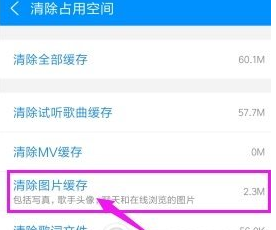 《酷狗音乐》图片缓存清除方法