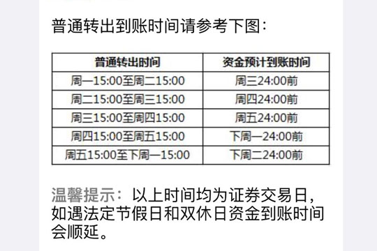 京东小金库转出到账时间